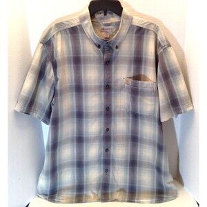 Carhartt Shirt Men 2XL XXL Gray Plaid Relaxed Fit Button Casual Preppy Work Logo